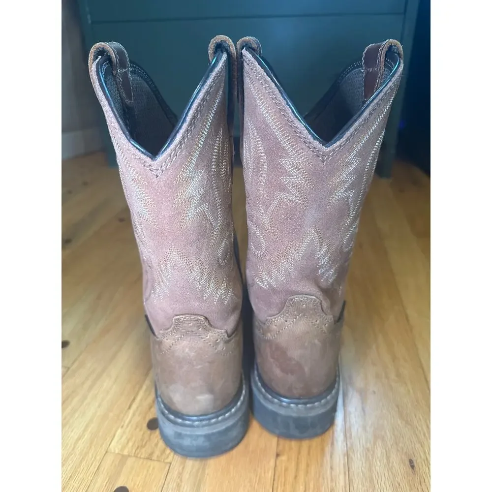 HISEA NINGO Square Steel Toe Western Work Waterproof Rodeo Cowboy Boot Men’s 8
